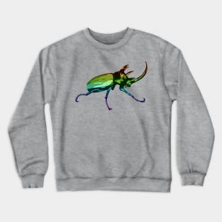 Rainbow Five Horned Rhinoceros Beetle Crewneck Sweatshirt